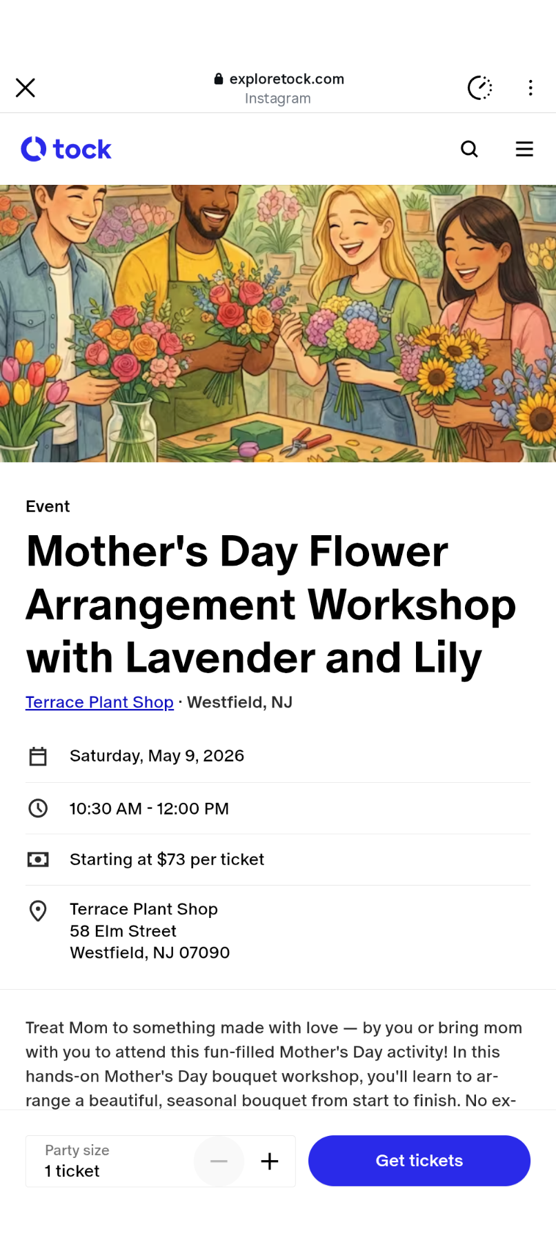 Terrace Plant Shop Collab Mother's Day workshop